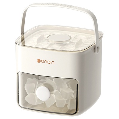 Fabricador de hielo de 48 cavidades, diseño de doble capa para verano, molde de hielo de grado alimenticio con tapa de fácil presión y caja de almacenamiento para el hogar.