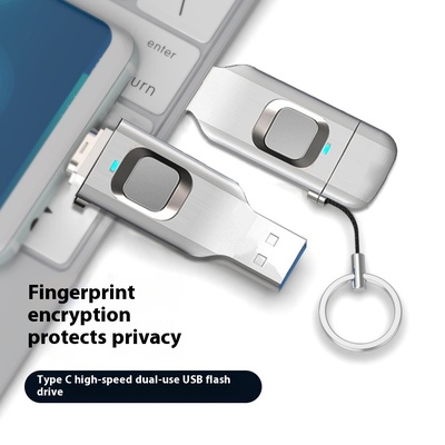 Unidad USB con huella dactilar, cifrado de datos, seguridad para computadora y teléfono móvil, uso dual.