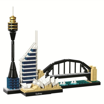 Kit de bloques de construcción de arquitectura: París, Dubái, Londres, Sídney, Chicago, Shanghái. Modelo clásico de ciudad, juguetes para niños, regalo.