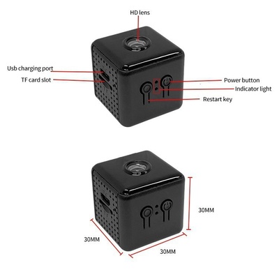 Mini Square Wireless WiFi Camera - Cámara de seguridad pequeña y portátil con soporte de visualización remota para vigilancia en el hogar y la oficina