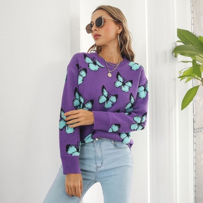 Suéter Y2K con diseño de mariposa en 3D para mujer