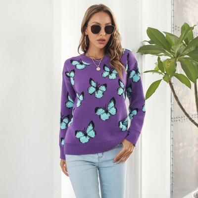 Suéter Y2K con diseño de mariposa en 3D para mujer