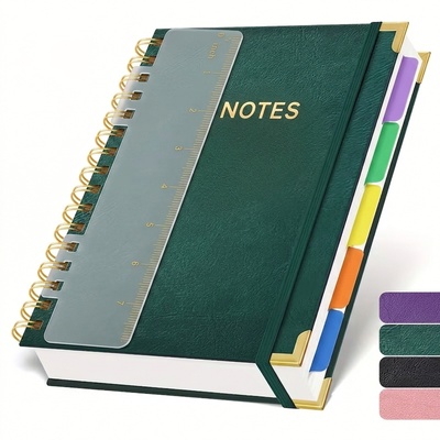 Cuaderno de espiral con cubierta de piel para oficina, versión engrosada