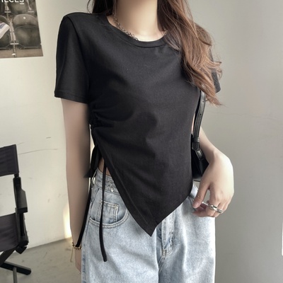 Camiseta Y2K de moda coreana para mujer, verano