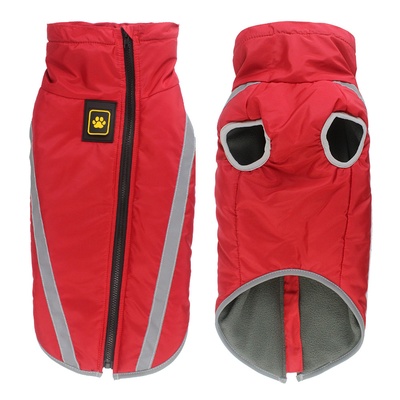Ropa para perros al por mayor: Chaqueta de invierno acolchada, cálida y reflectante para Labrador. - Rojo-3XL