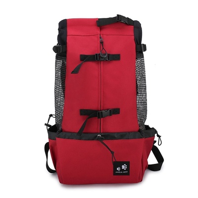 Mochila transportadora para perros, bolso transportador para perros, mochila de doble hombro, mochila de viaje portátil, bolso transportador para perros al aire libre. - Red-L