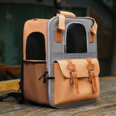 Mochila para mascotas, transportador de mano para gatos, perros pequeños y medianos, mochila transpirable de gran capacidad, bolsa portátil.