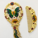 Set de regalo de espejo plegable y peine, espejo de maquillaje, espejo de mano portátil