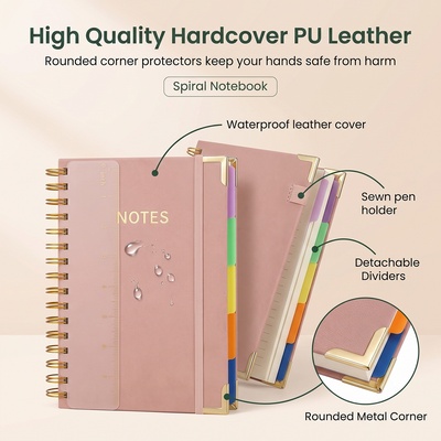 Cuaderno de espiral con cubierta de piel para oficina, versión engrosada