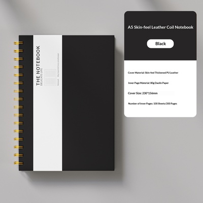 Cuaderno de espiral con cubierta de piel para oficina, versión engrosada