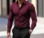 Camisa de hombre para negocios, camisa de botones, camisa de verano de color sólido, manga larga, con solapa, camisa de vacaciones, tops casuales de moda con estilo.