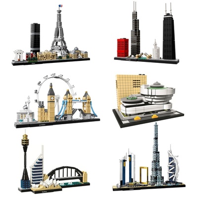 Kit de bloques de construcción de arquitectura: París, Dubái, Londres, Sídney, Chicago, Shanghái. Modelo clásico de ciudad, juguetes para niños, regalo.