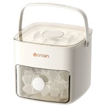 Fabricador de hielo de 48 cavidades, diseño de doble capa para verano, molde de hielo de grado alimenticio con tapa de fácil presión y caja de almacenamiento para el hogar.