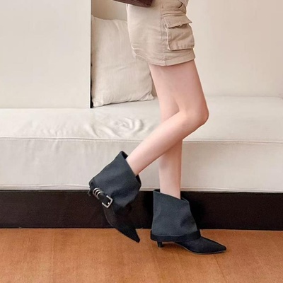 Botines de mujer estilo Y2K urbano con punta afilada