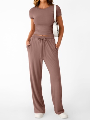Nuevo conjunto de dos piezas estilo Y2K casual y entallado para mujer