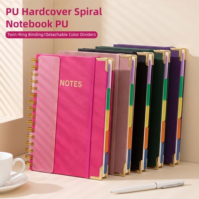 Cuaderno de espiral con cubierta de piel para oficina, versión engrosada