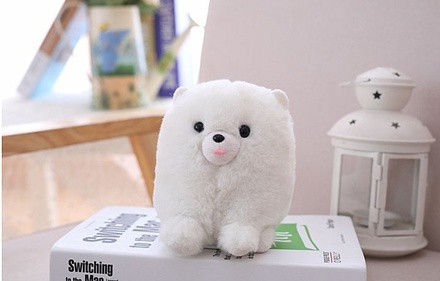Muñeco parlante eléctrico de Pomerania y Shiba Inu - Blanco