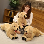 Peluche de cachorro Labrador de simulación, muñeco de perro amarillo grande, muñeco de Golden Retriever acostado, regalo de compañía para niños
