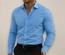 Camisa de hombre para negocios, camisa de botones, camisa de verano de color sólido, manga larga, con solapa, camisa de vacaciones, tops casuales de moda con estilo.