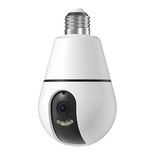 Cámara de seguridad oculta tipo bombilla con detección de IA, visión 360 grados, resolución HD, conexión inalámbrica IP y Wi-Fi, base E27.