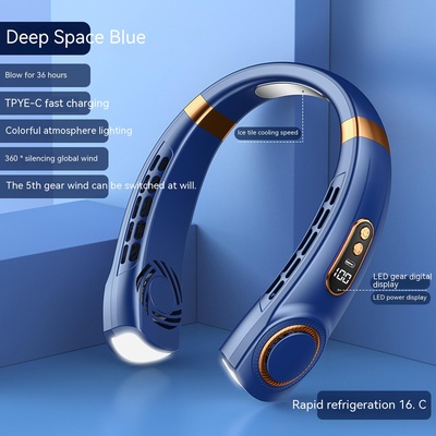 Ventilador de cuello colgante multifuncional y silencioso - Dispositivo de enfriamiento personal manos libres para viajes y actividades al aire libre