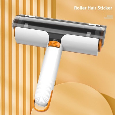 Rodillo quitapelos para mascotas 2 en 1, cepillo depilador multifuncional, portátil y lavable, artículos para mascotas - Blanco Naranja
