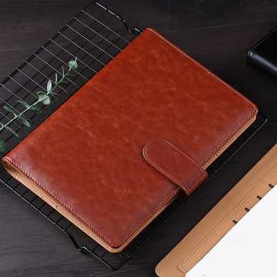 Cuaderno de espiral A5 con cierre de hebilla para negocios, estilo holgado