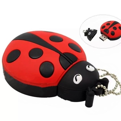 Memoria USB personalizada con diseño creativo de escarabajo de dibujos animados - Red-4GB