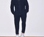 Conjunto de dos piezas casual para hombre: suéter de manga larga con cuello en V y pantalón recto, color sólido, para uso diario.