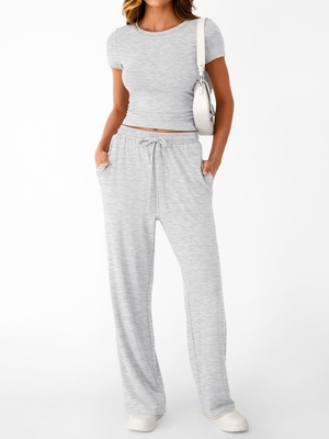 Nuevo conjunto de dos piezas estilo Y2K casual y entallado para mujer