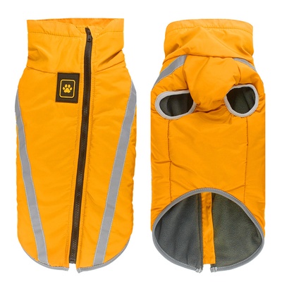 Ropa para perros al por mayor: Chaqueta de invierno acolchada, cálida y reflectante para Labrador. - Amarillo-4XL