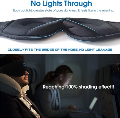 Máscara de ojos con música estéreo inalámbrica Bluetooth - Máscara de dormir con bloqueo de luz y altavoces integrados para personas que duermen de lado, viajes y relajación