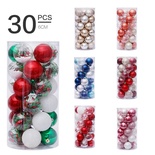 Set de 30 bolas de Navidad transparentes de 6 cm