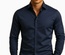 Camisa de hombre para negocios, camisa de botones, camisa de verano de color sólido, manga larga, con solapa, camisa de vacaciones, tops casuales de moda con estilo.