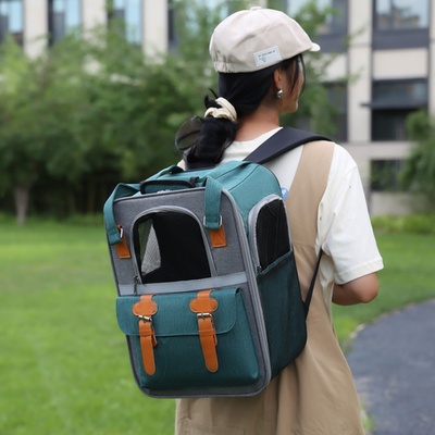 Mochila para mascotas, transportador de mano para gatos, perros pequeños y medianos, mochila transpirable de gran capacidad, bolsa portátil.