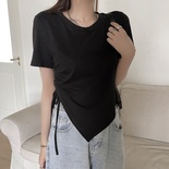 Camiseta Y2K de moda coreana para mujer, verano