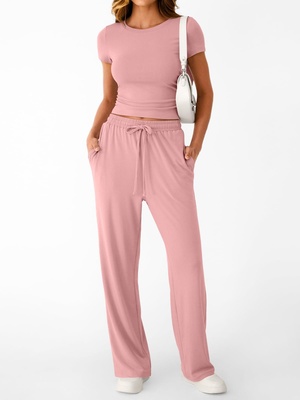 Nuevo conjunto de dos piezas estilo Y2K casual y entallado para mujer