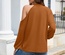 Blusa de manga larga con cuello redondo y hombros descubiertos para mujer