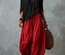 Conjunto de dos piezas para mujer: blusa de manga larga con hombros descubiertos y pantalón acampanado - Conjunto casual de corte holgado