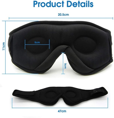 Máscara de ojos con música estéreo inalámbrica Bluetooth - Máscara de dormir con bloqueo de luz y altavoces integrados para personas que duermen de lado, viajes y relajación