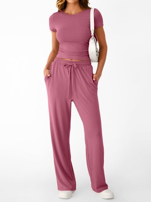 Nuevo conjunto de dos piezas estilo Y2K casual y entallado para mujer