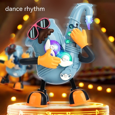 Juguete Robot Bailarín Eléctrico Mr. Rock & Roll con Música, Luces, Saxofón y Guitarra