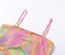 Blusa de dos piezas con estampado de color, hombros descubiertos y manga larga para mujer