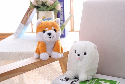 Muñeco parlante eléctrico de Pomerania y Shiba Inu
