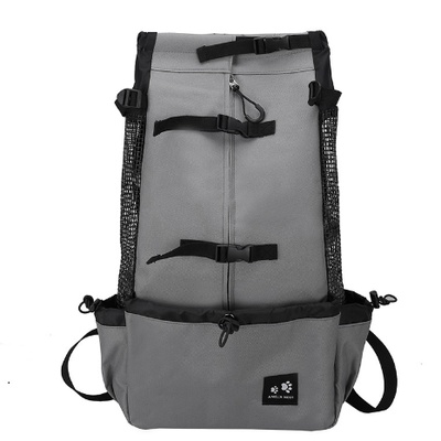 Mochila transportadora para perros, bolso transportador para perros, mochila de doble hombro, mochila de viaje portátil, bolso transportador para perros al aire libre. - Gris oscuro-M