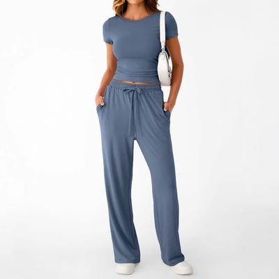 Nuevo conjunto de dos piezas estilo Y2K casual y entallado para mujer