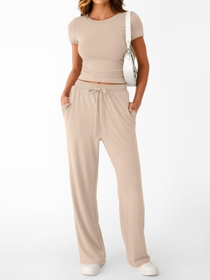 Nuevo conjunto de dos piezas estilo Y2K casual y entallado para mujer