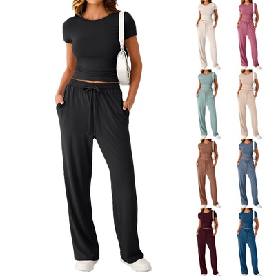 Nuevo conjunto de dos piezas estilo Y2K casual y entallado para mujer